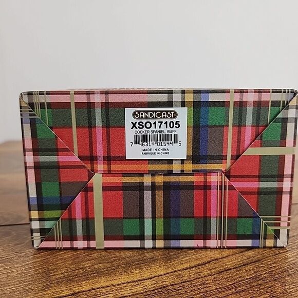 Sandicast Christmas Ornament Cocker Spaniel Dog with Santa Hat 3.5" Tall Buff - Picture 4 of 7